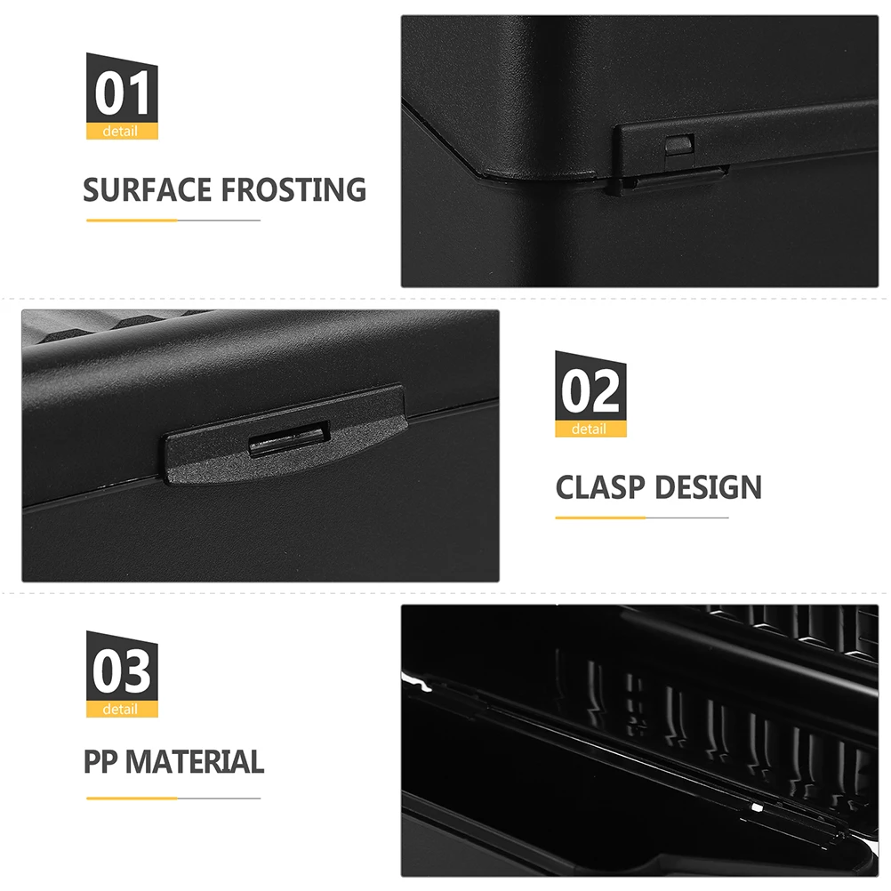 

2pcs Business Card Storage Box PP Material Large Capacity Desk Organizer Flexible Suitable Office Travel Retail