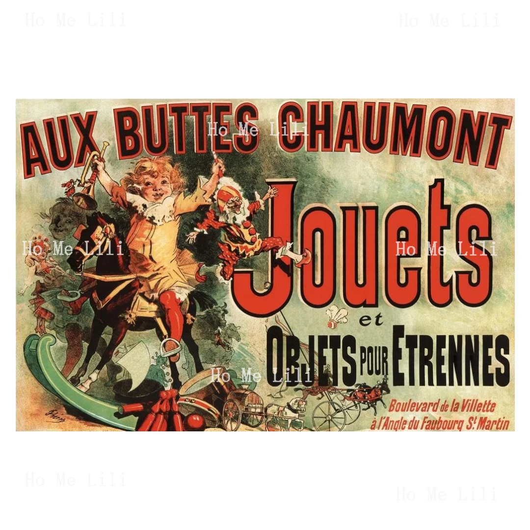 Jules Cheret Aux Buttes, cabumont Jouets, Vintage Toy Tv Show Ad Cool, póster gigante grande, carteles artísticos de lata, 1885