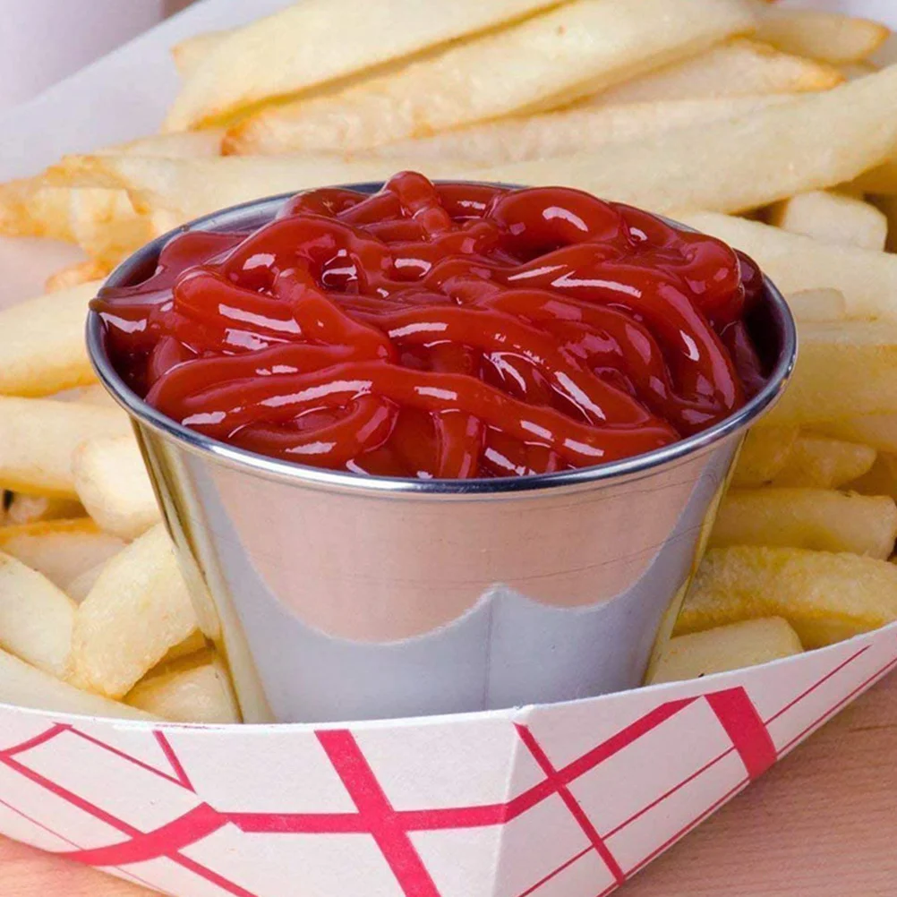 

12Pcs Stainless Steel Sauce Cups Practical Multi-Functional Small Round Condiment Containers for Ketchup Mustard Honey
