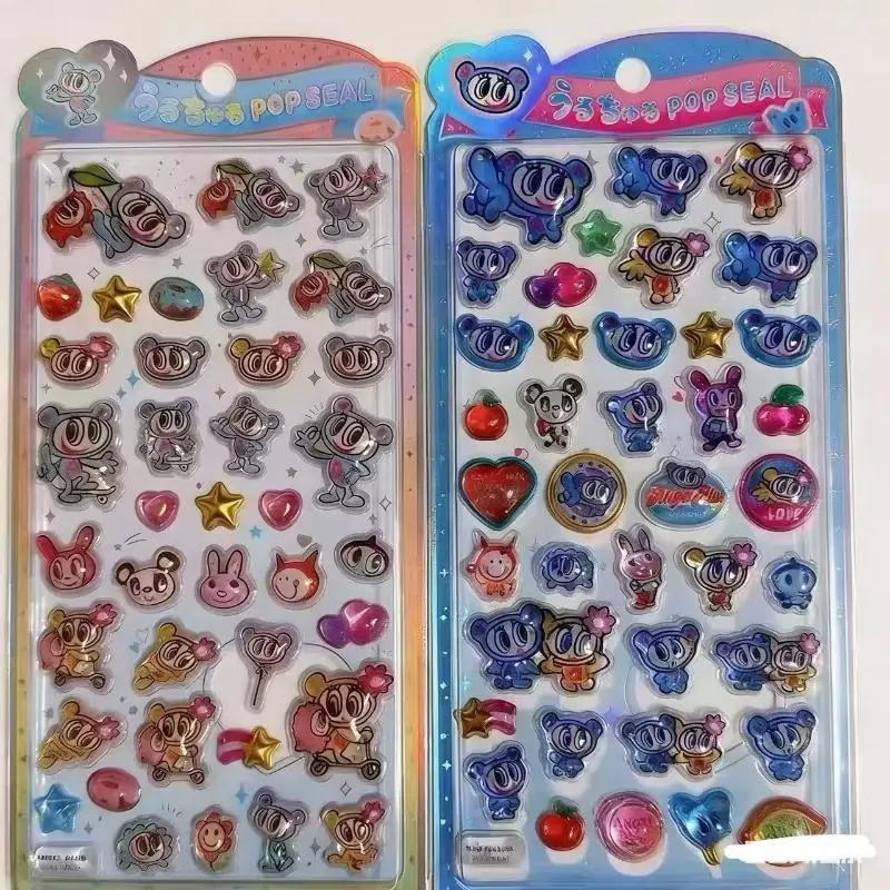 Cute New Angel Blue Wave Water Moisturizing Stickers 3D Relief Stickers DIY Journal Phone Case Decorative