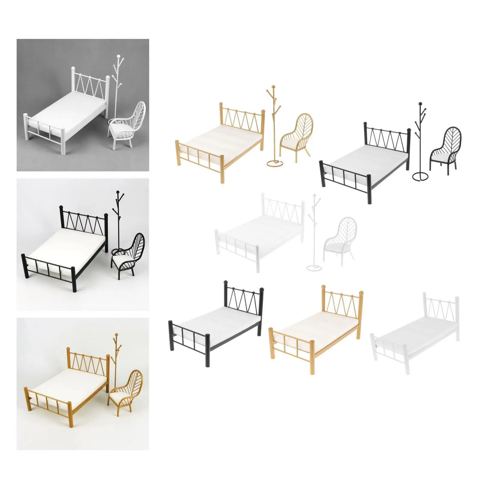 

Metal Miniature Home Furniture Set for 1:16 Doll Children Toy Pretend Play