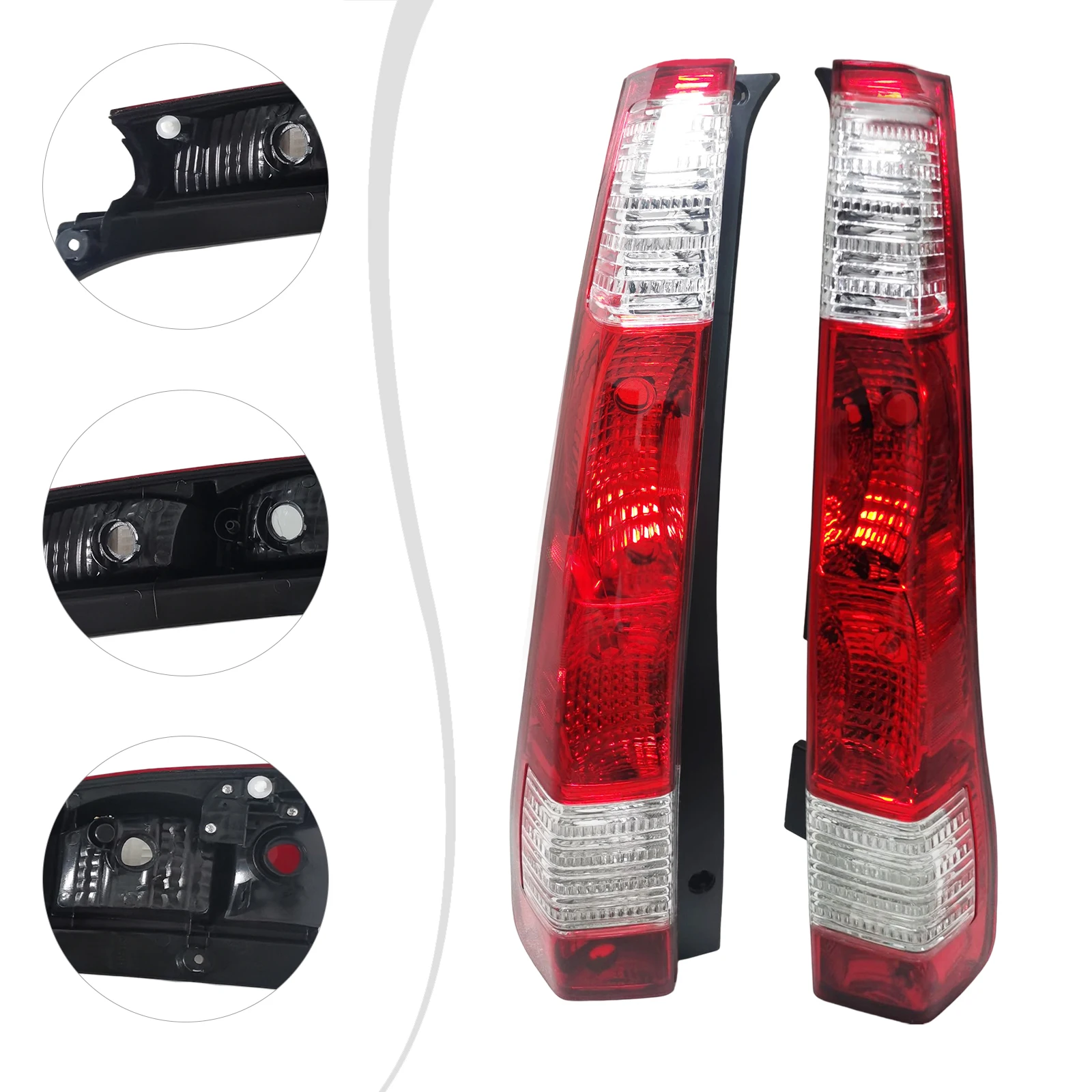 Tail Lights Assembly for 2005-2006 Honda CRV Halogen Lamp Clear Lens Rear Brake Lights Driver Side Replacement Chrome Housing