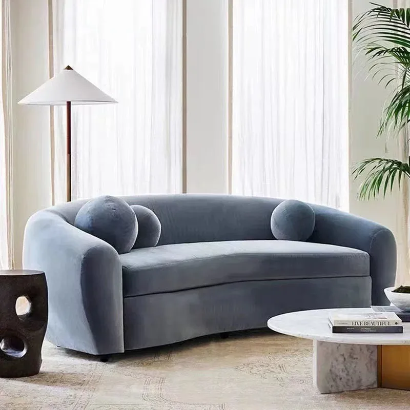 Minimalist light luxury curved sofa Small apartment simple special-shaped sofa