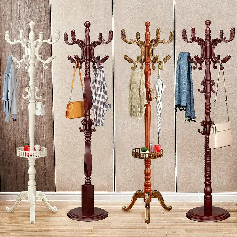 

Hanger Floor to ceiling Bedroom European solid wood coat rack Nordic ins rack Wooden indoor hanger Hanging hanger
