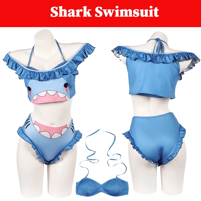 

Summer Animal Shark Swimsuit Cosplay Costume Fantasia Clothing Swimwear Women Female Roleplay Beach Party Clothing Halloween