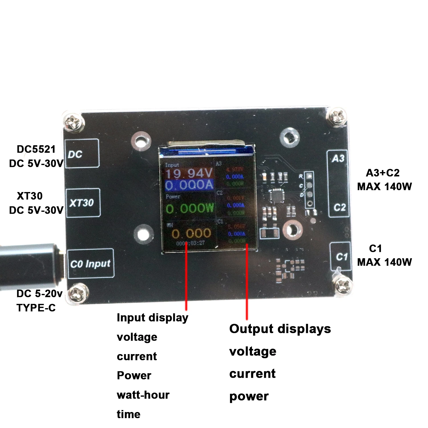 PD3.1 280W Fast Charger LCD Display Buck-Boost PD 140W Car Charging XT30 DC TO TYPEC USB Phone Laptop Power Bank Charge Station