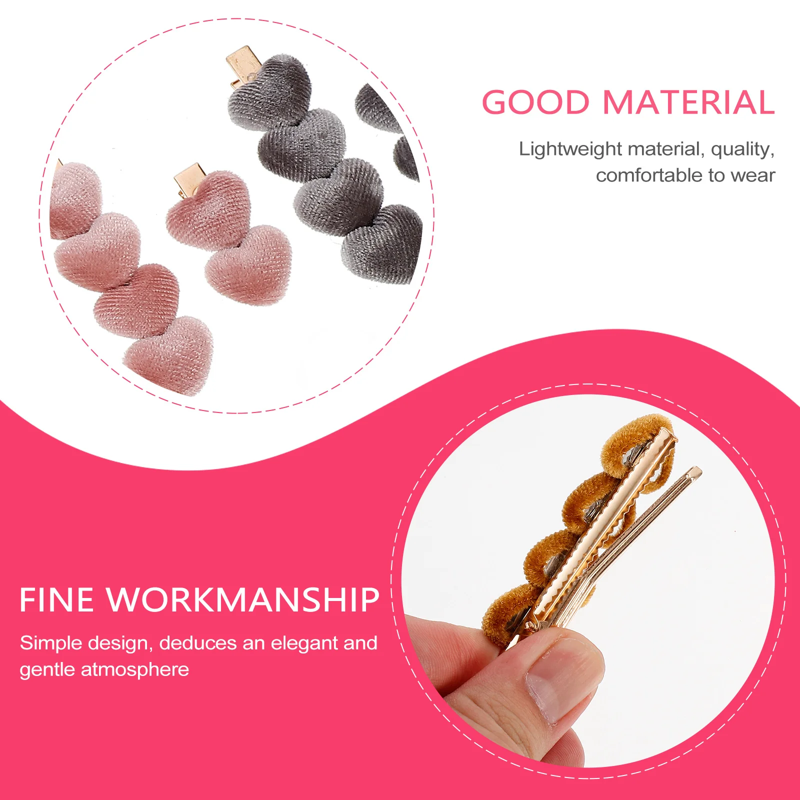 

Exquisite Heart Hair Clips Durable Women Hairpins Stylish Hair Accessories For Face Washing Traveling Parties