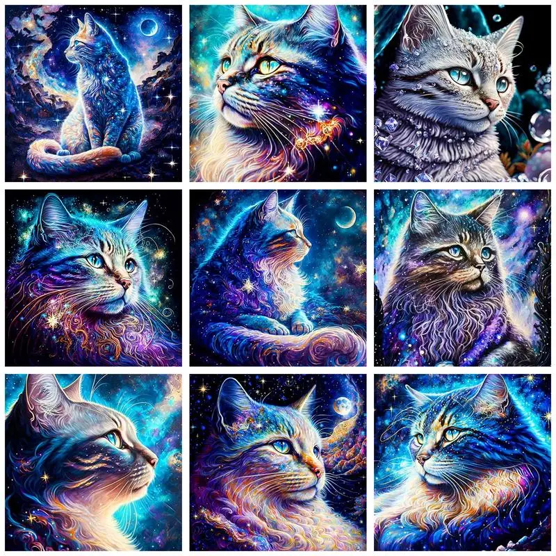 

CHENISTORY Oil Painting By Numbers Handiwork Pictures On Numbers Cats Coloring By Numbers For Adults Home Decors Fantasy Animal