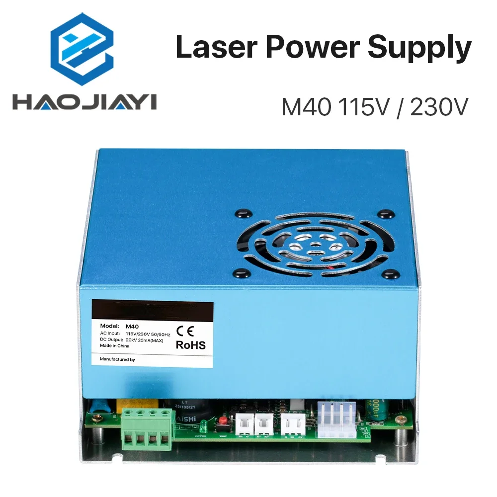 40W CO2 Laser Power Supply 115V/230V for Laser Tube Engraving Cutting Machine M40 Model B MYJG