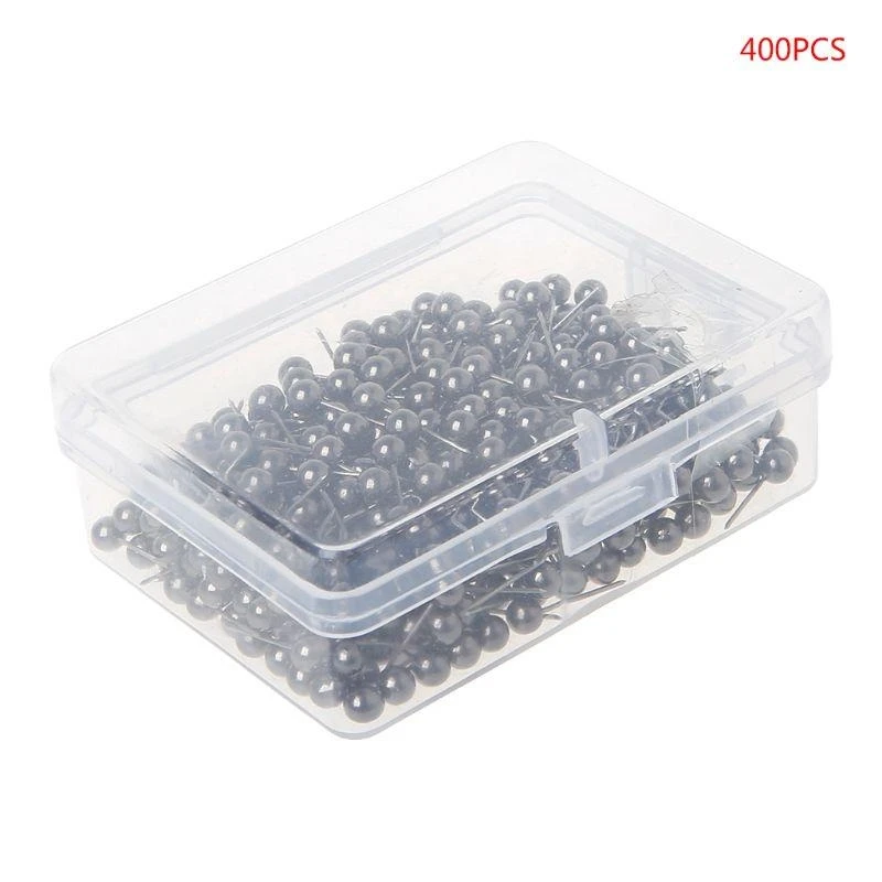 400pcs Round Plastic for Head Steel Point Push Pins Map Thumb Tacks Pin Office S