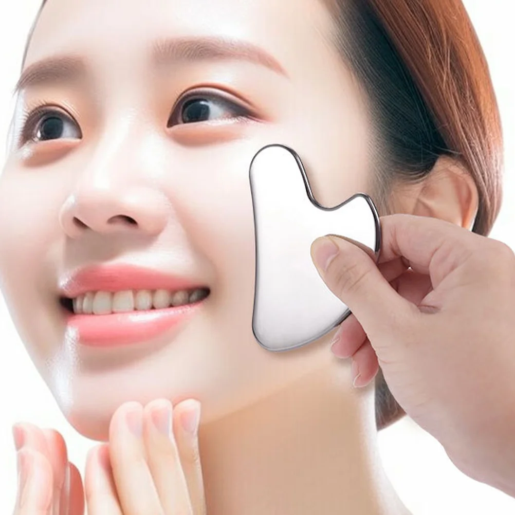 Face Guasha Scraping Tool Heart Face Massager Stainless Steel Material Fine Craftsmanship Comfortable Grip No Scratch