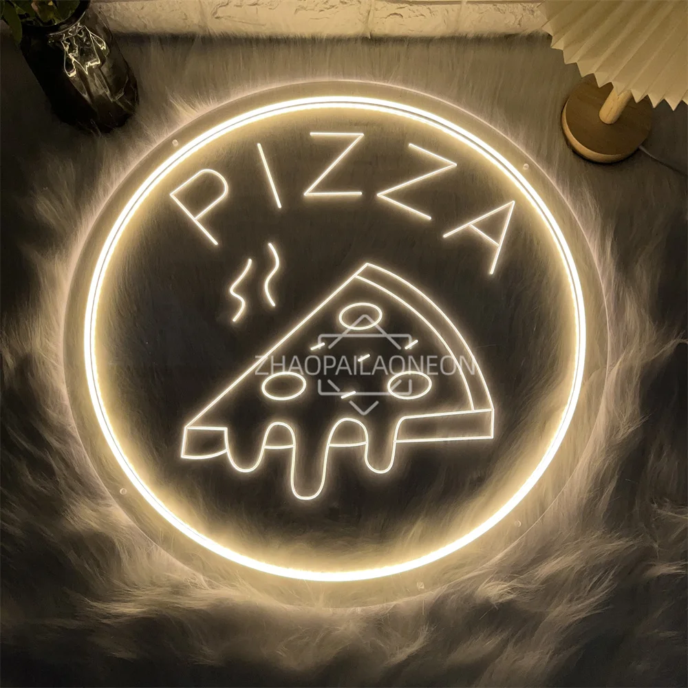 Pizza Neon Led Sign 3D Carved Bedroom Home Party Bar Decor Restaurant Coffee LED Neon Lights Cafe Food Shop Decoration Signs
