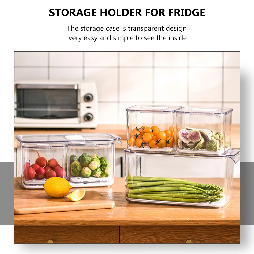 

Fruit Container Refrigerator Storage Box Vegetable Holder Drinks Transparent Containers