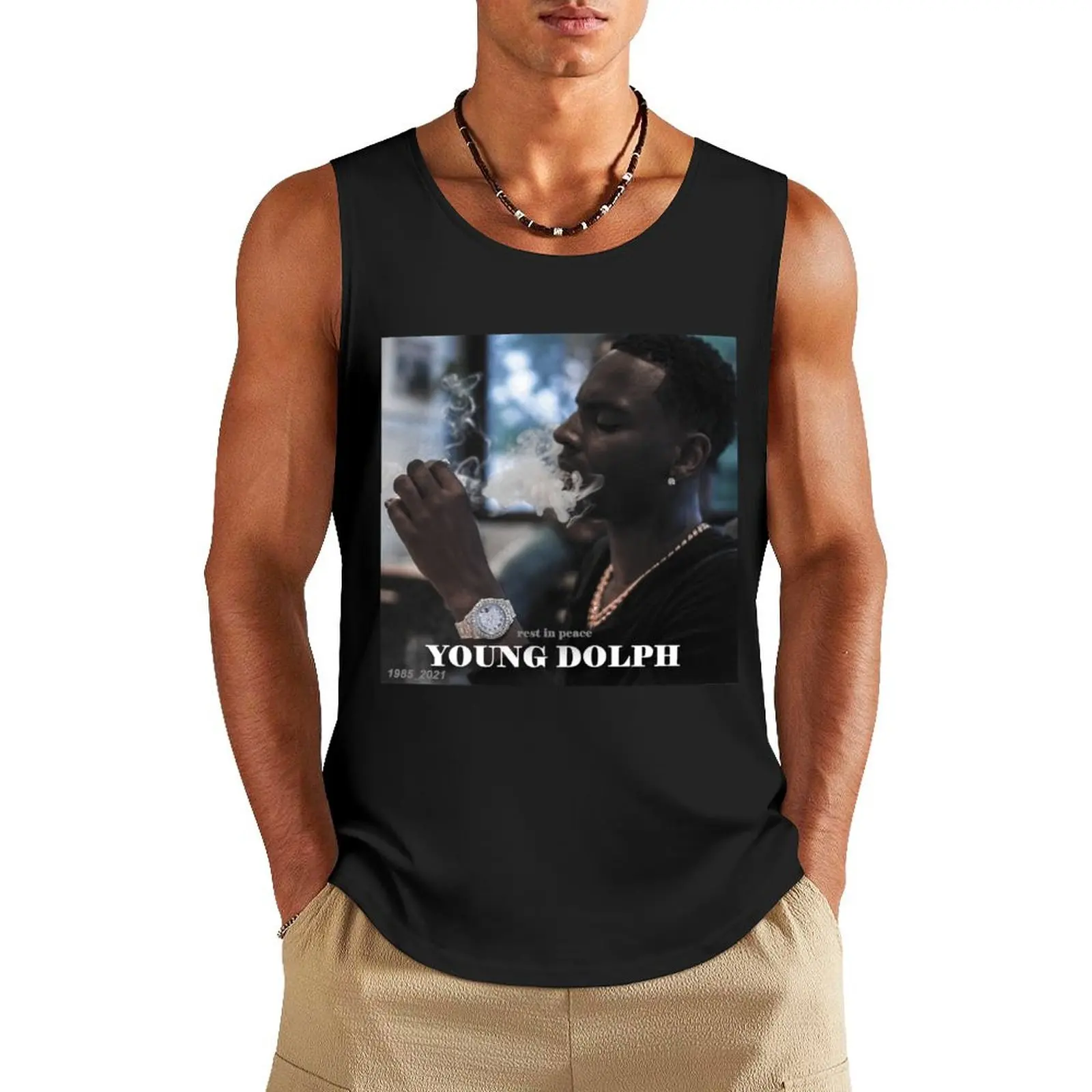 

Young Dolph Tank Top Men's tops Short sleeve vests for men tops