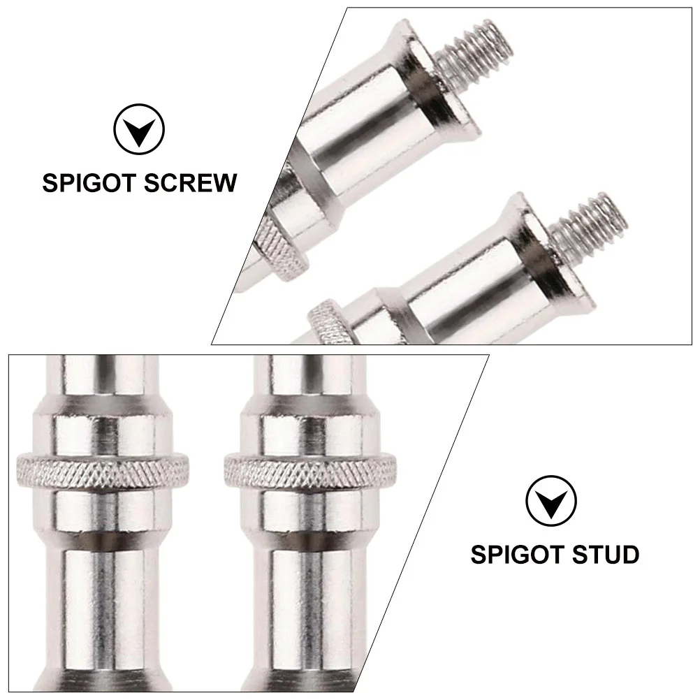 

4pcs 1/4 To 3/8 Male Threaded Screw Adapter Spigot Stud For Studio Light Stand Receiver Durable Metal Photography