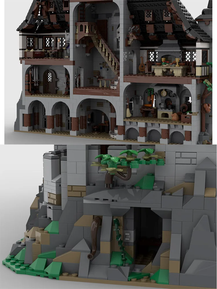 Das MOC-Bauspielzeug-Mittelalterschloss-Modellset ist ein kreatives Montagespielzeug, das ein herausforderndes Weihnachtsgeschenk bietet, das für alle geeignet ist