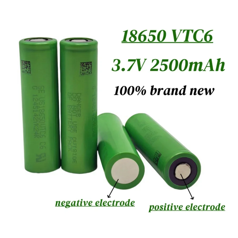 100% nueva batería recargable de iones de litio 3,7 V 2500mAh 18650-C6 adecuada para ventiladores, mandos a distancia, coches de juguete, linternas, etc.