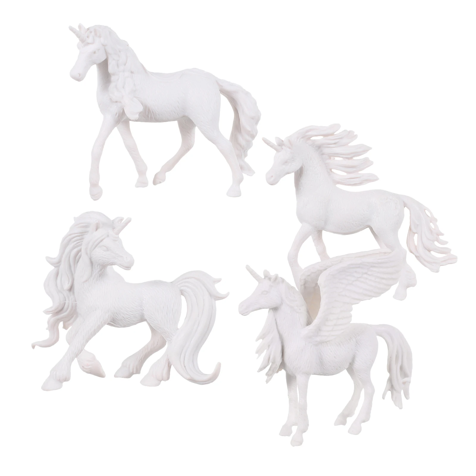 Kit de cerámica para niños y niñas, set de 4 piezas para colorear, con forma de unicornio blanco, para pintar en la mesa de agua, DIY