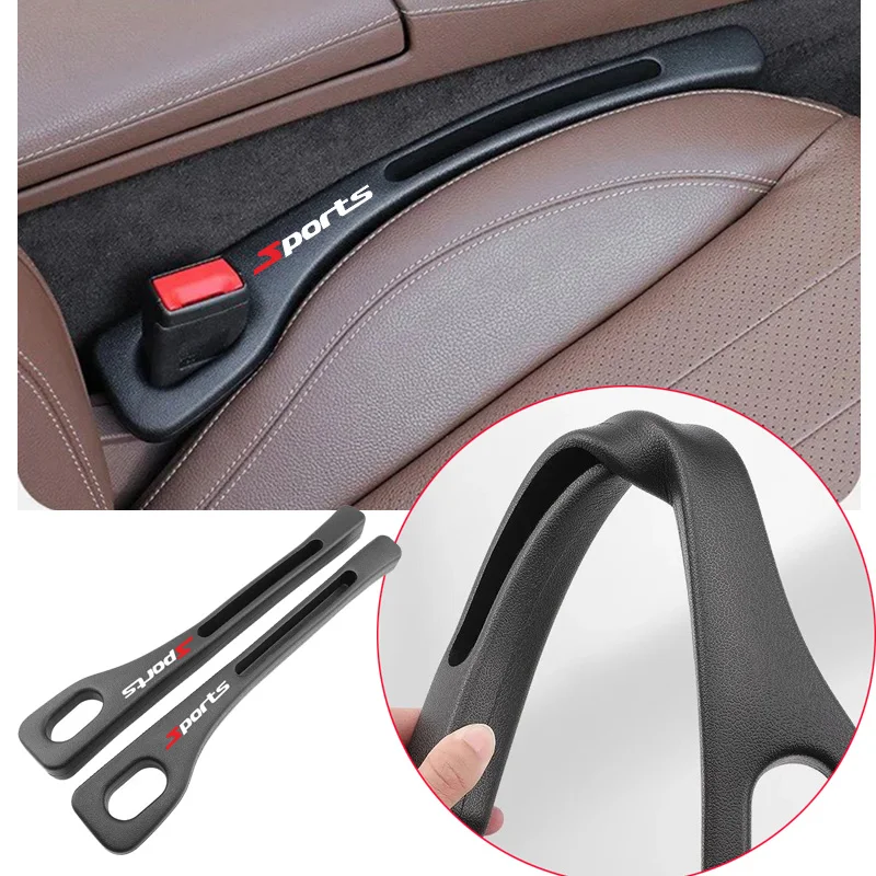 2pcs Car Seat Gap Filler Organizer Waterproof Car Seat Gap Plug Strip with 2 Grooves Seat Gap Storage Auto Interior Accessories