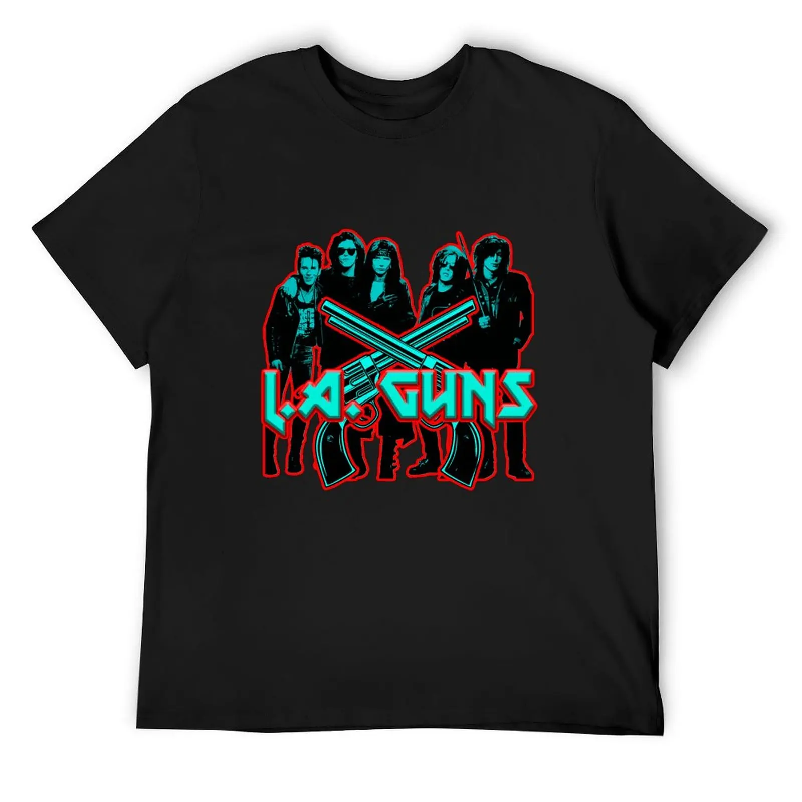 

LA 80s glam metal Guns T-Shirt vintage graphic tee anime shirt graphics mens tall t shirts