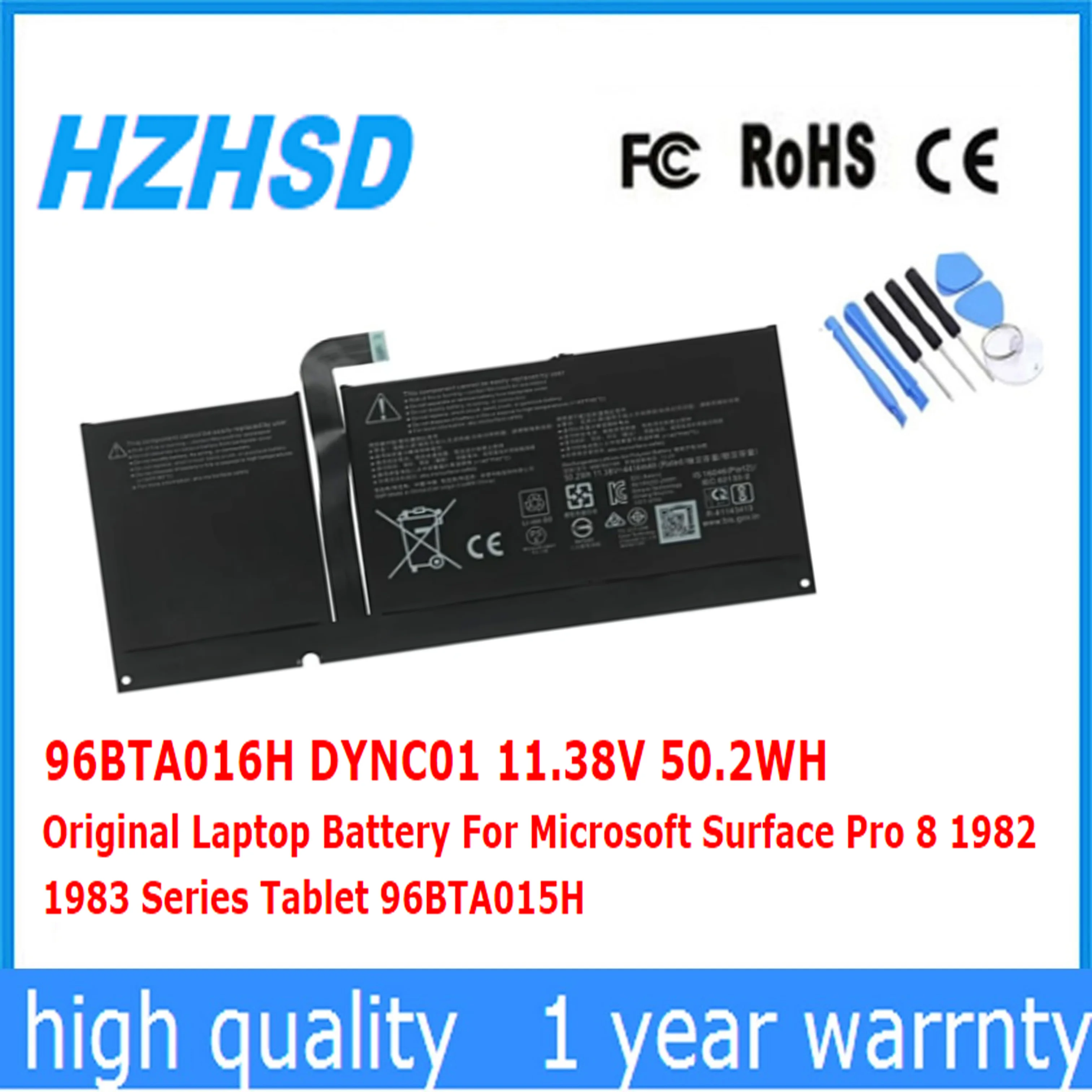 

96BTA016H DYNC01 11.38V 50.2WH Original Laptop Battery For Microsoft Surface Pro 8 1982 1983 Series Tablet 96BTA015H