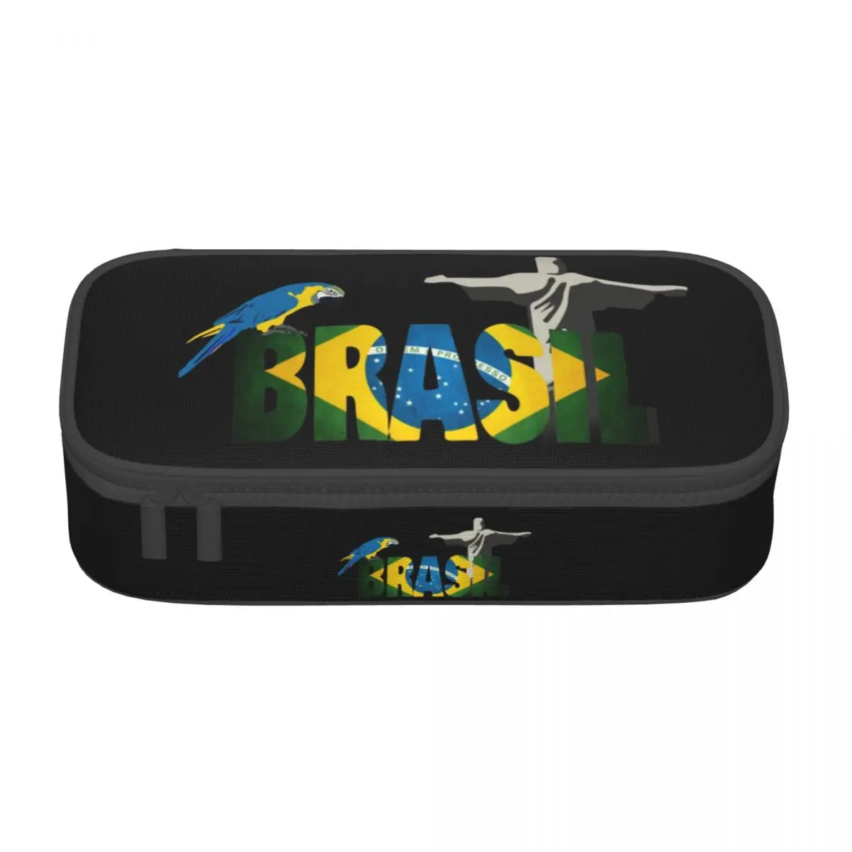 Custom Flag Of Brazil Kawaii Pencil Cases Boys Gilrs Large Capacity Pencil Box School Supplies