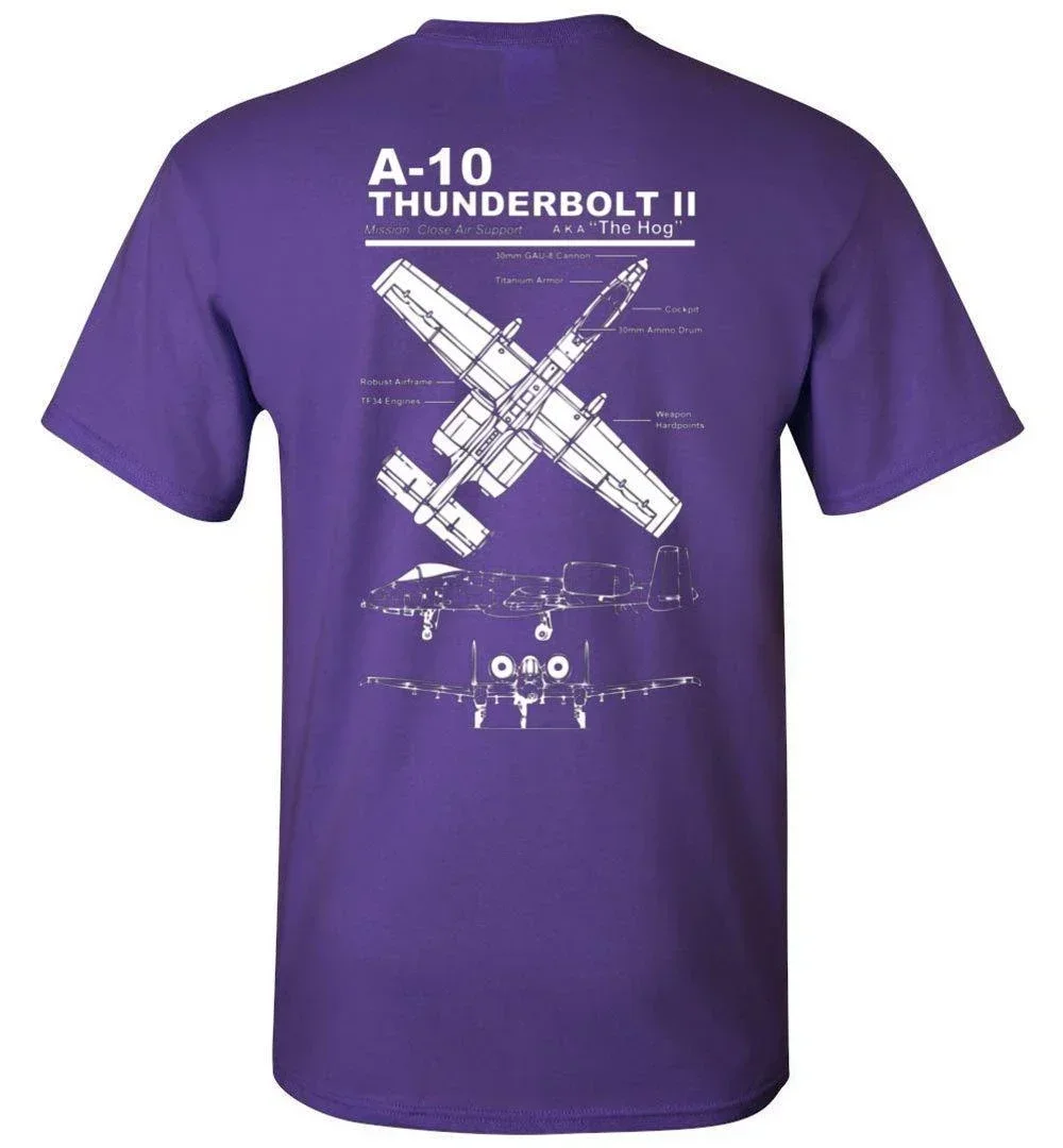US Air Force A-10 Thunderbolt II Warthog Attack Aircraft T-Shirt 100% Cotton O-Neck Short Sleeve Casual Mens T-shirt Size S-3XL