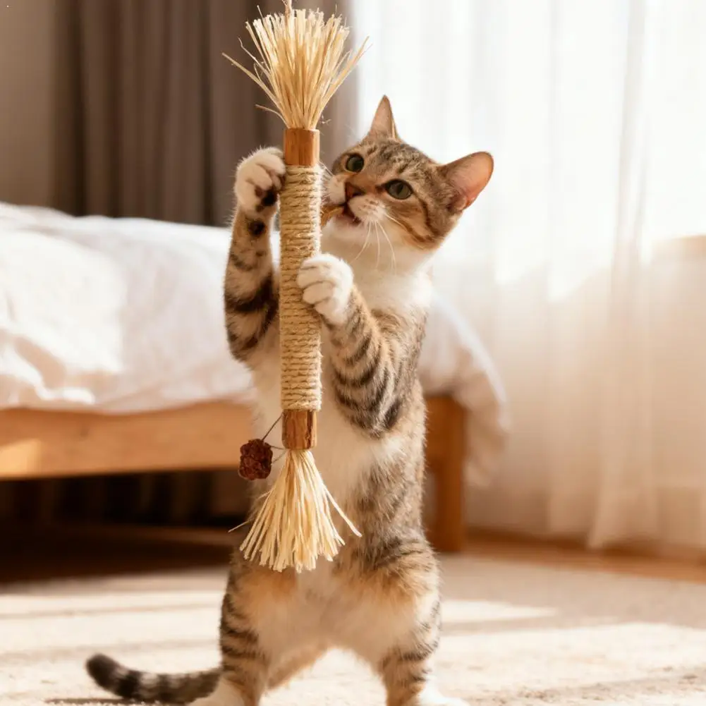 

Cat Teeth Grinding Stick Toy Teeth Cleaning Cat Mint Teasing Lafite Grass Bite Stick Rope Pet Supplies Teeth Cleaning Toy ﻿