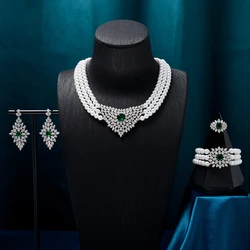 021561 Pearl Necklaces for Women Crystal Zircon Multilayer Necklace Sets for Dubai Nigeri Weddings Bride Party Jewelry Accessory