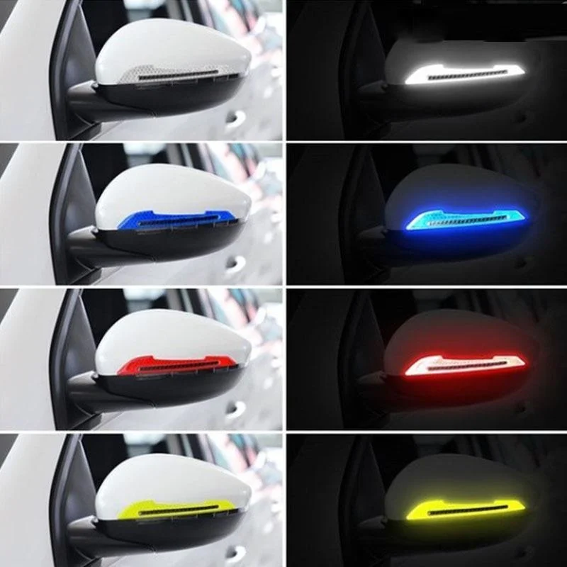

2pcs Car Rearview Mirror Reflective Sticker Safety Warning Reflective Sticker Car Rearview Mirror Decorative Strip