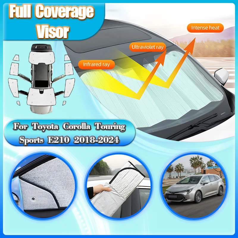 

For Toyota Corolla Touring Sports 2024 Accessories E210 2018-2023 Car Full Sun Visors Window Coverage Sunshades Shading Covers