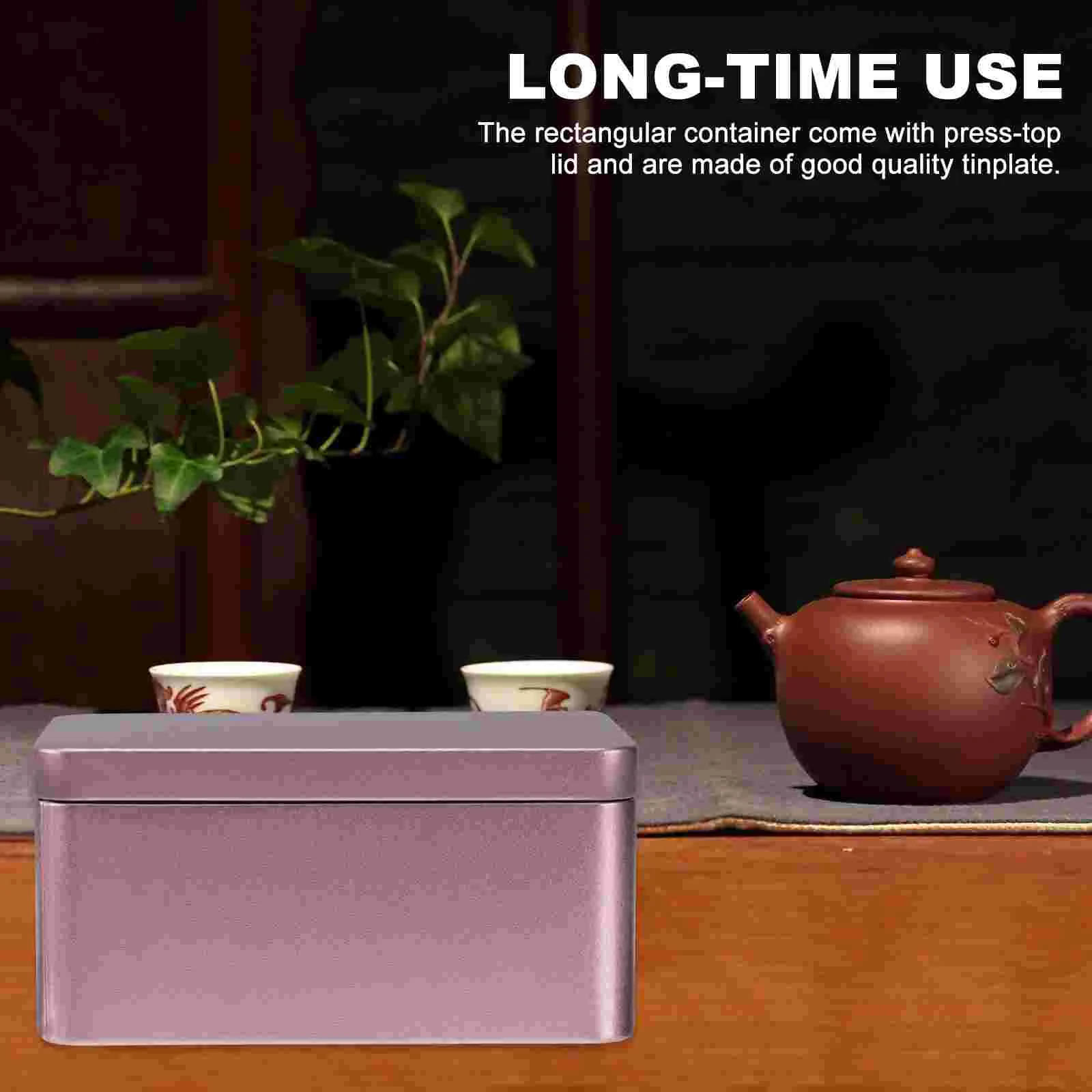 Tin Tea Storage Iron Box Boxes Candies Organizer Home Rectangular Container Bulk Sweets
