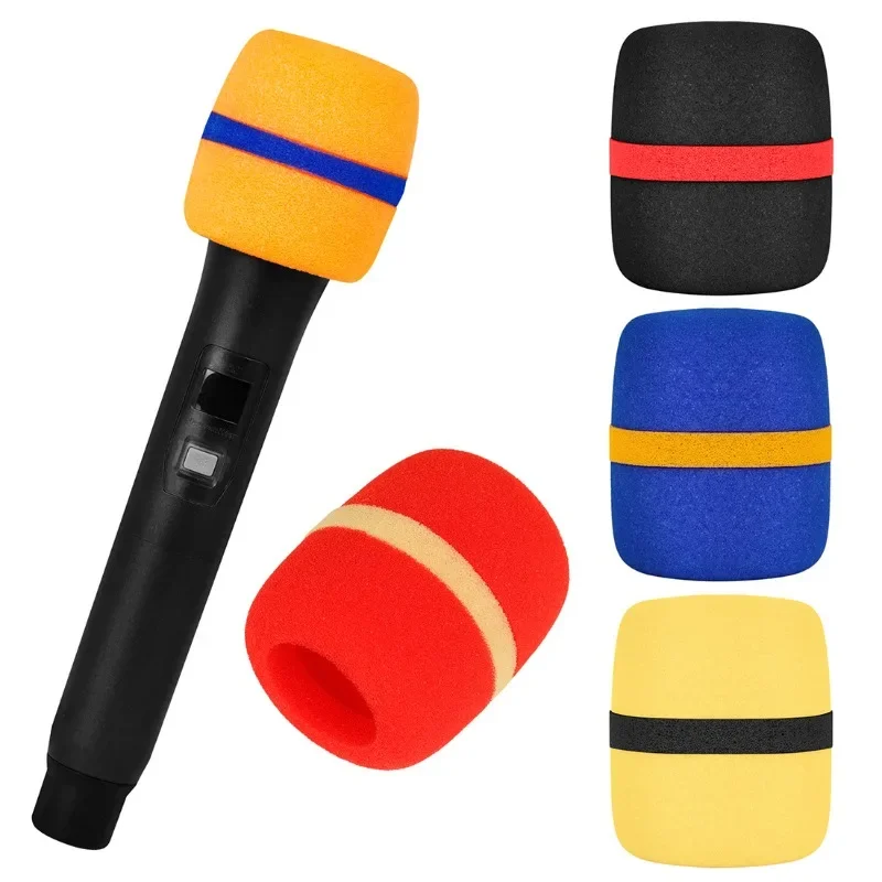 5pcs Microphone Sponges Sleeve Anti-Rolling Mic Protection Ring Rod Silicone Wireless Handheld Holder for Mic KTV DJ Device