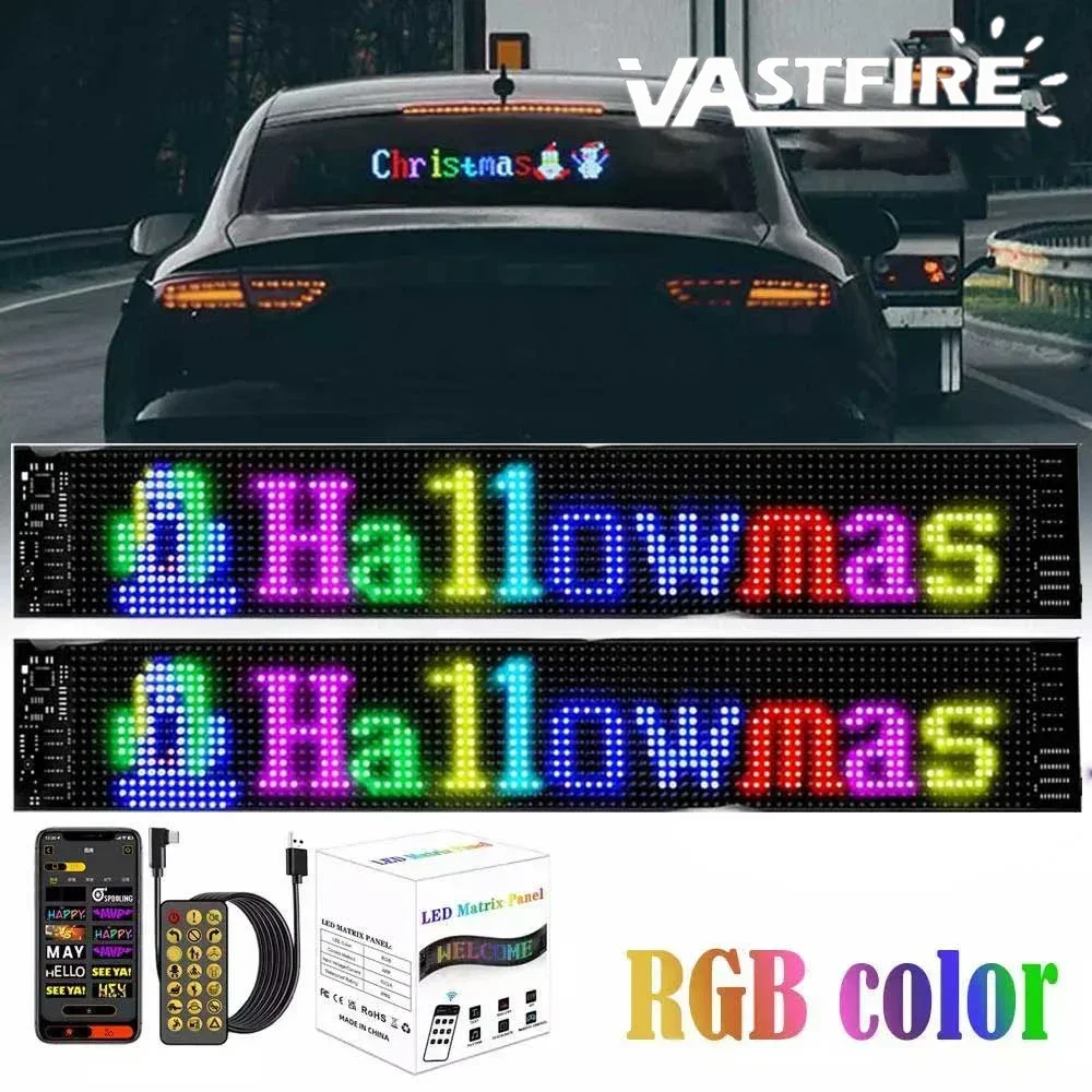 RGB LED Christmas Lights Car Sign Animation LED Matrix Pixel Panel DIY Programmable Bluetooth App Control Panel Flexible Display