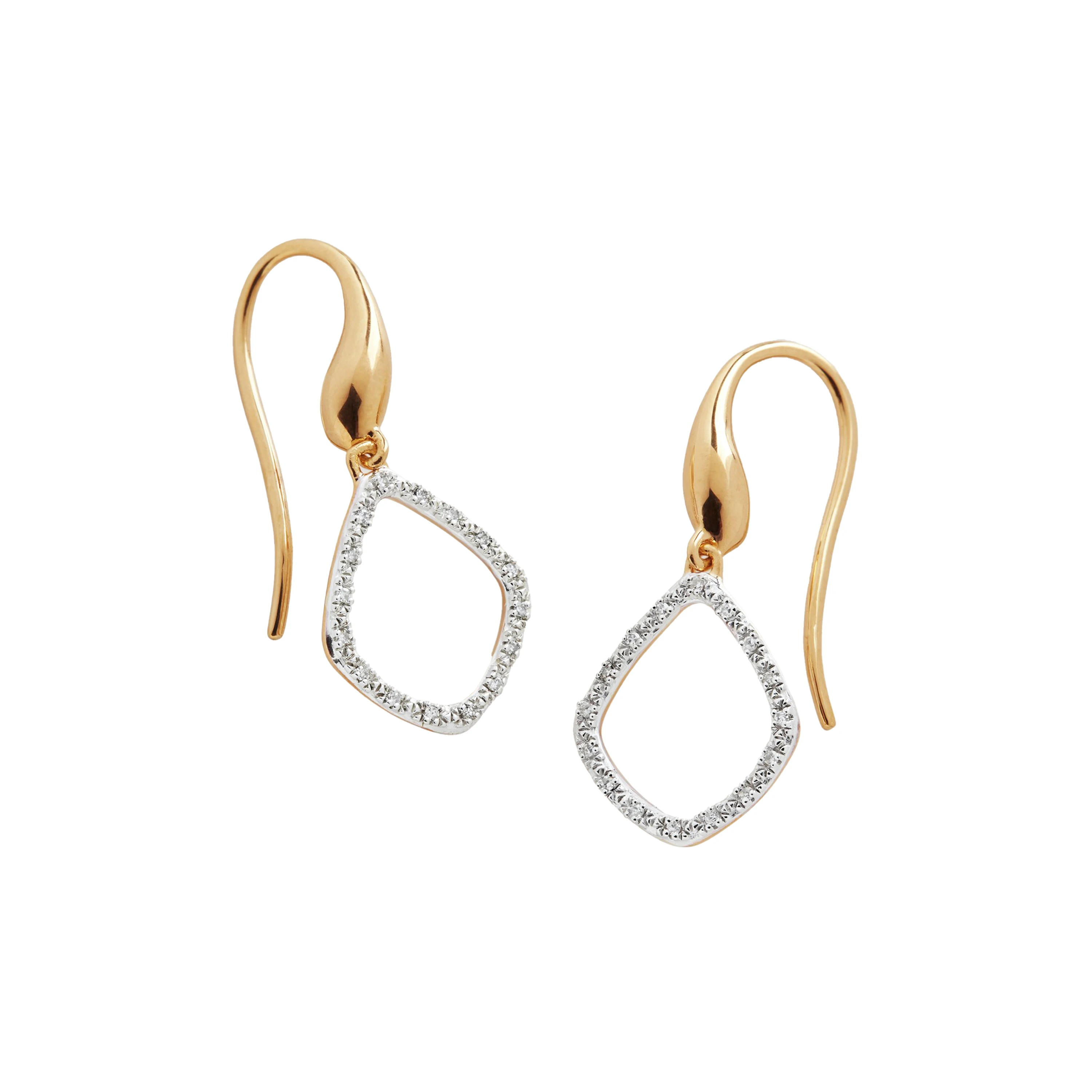 Custom Designer Gold Plated Luxury Diamond Kite Drop Earrings Unique 925 Sterling Silver Zircon Stud Earring for Girls