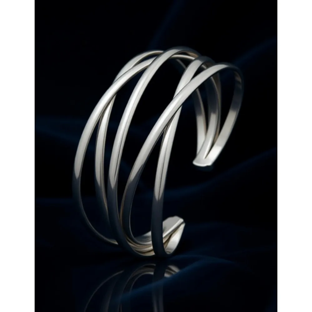 

Браслет-манжета в стиле бохо для женщин, золотой, серебряный, розовое золото, многослойный, с перекрестными проволочными элементами, открытый, регулируемый, широкий, модное украшение