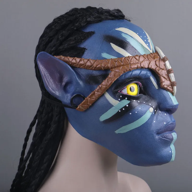 Unisex Latex Mask, Movie Avatar Na'vi Neytiri Cosplay, Halloween Costumes, Party Helmet Props