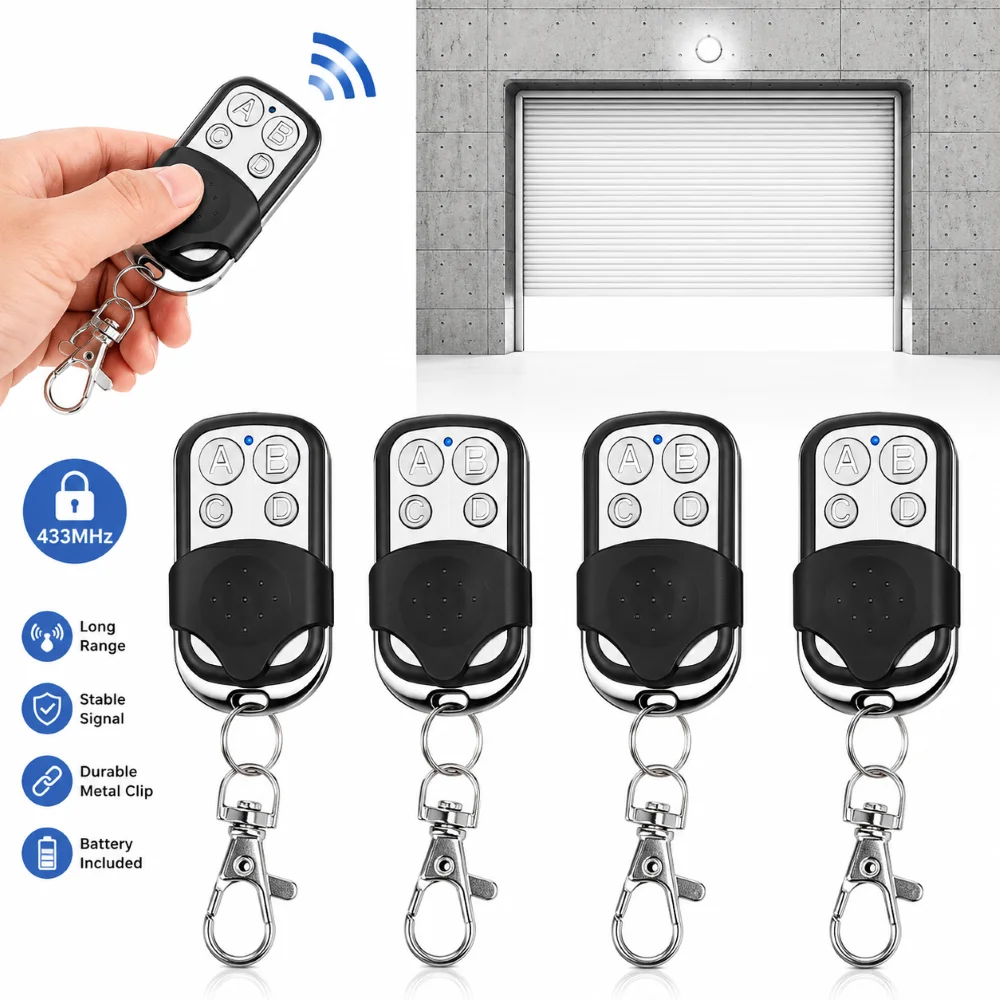1-10pcs RF 433mhz Remote Control Duplicator Universal Remote key Copy Clone Replacement Garage Door Keychain 433Mhz Transmitter