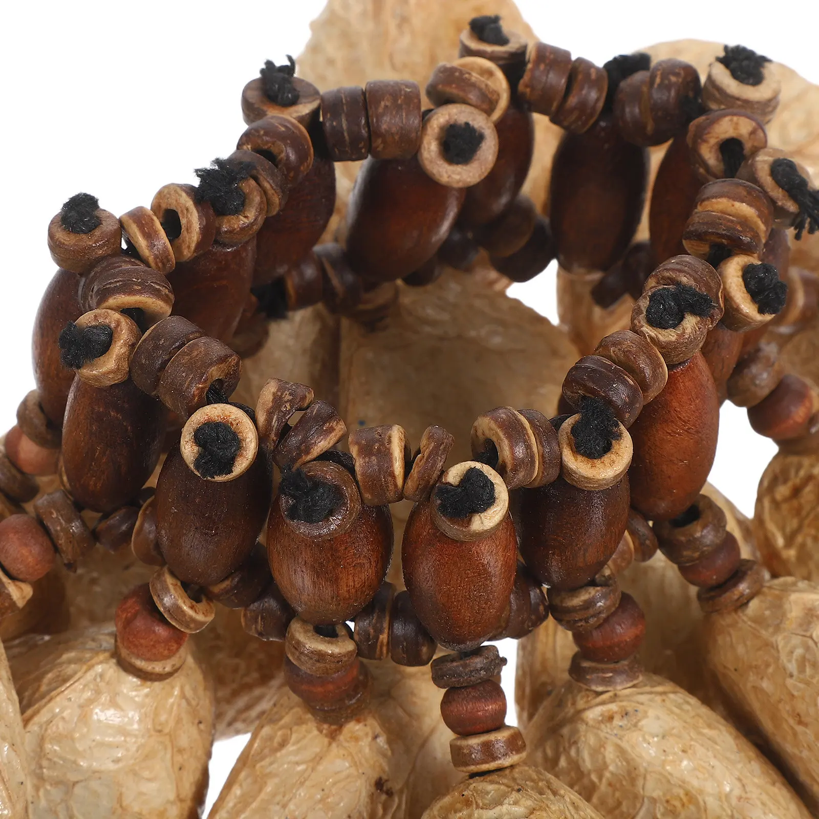Nut Shell Rattle Bracelet African Style Percussion Wrist Shaker for Dance Yoga Music Party Crafts