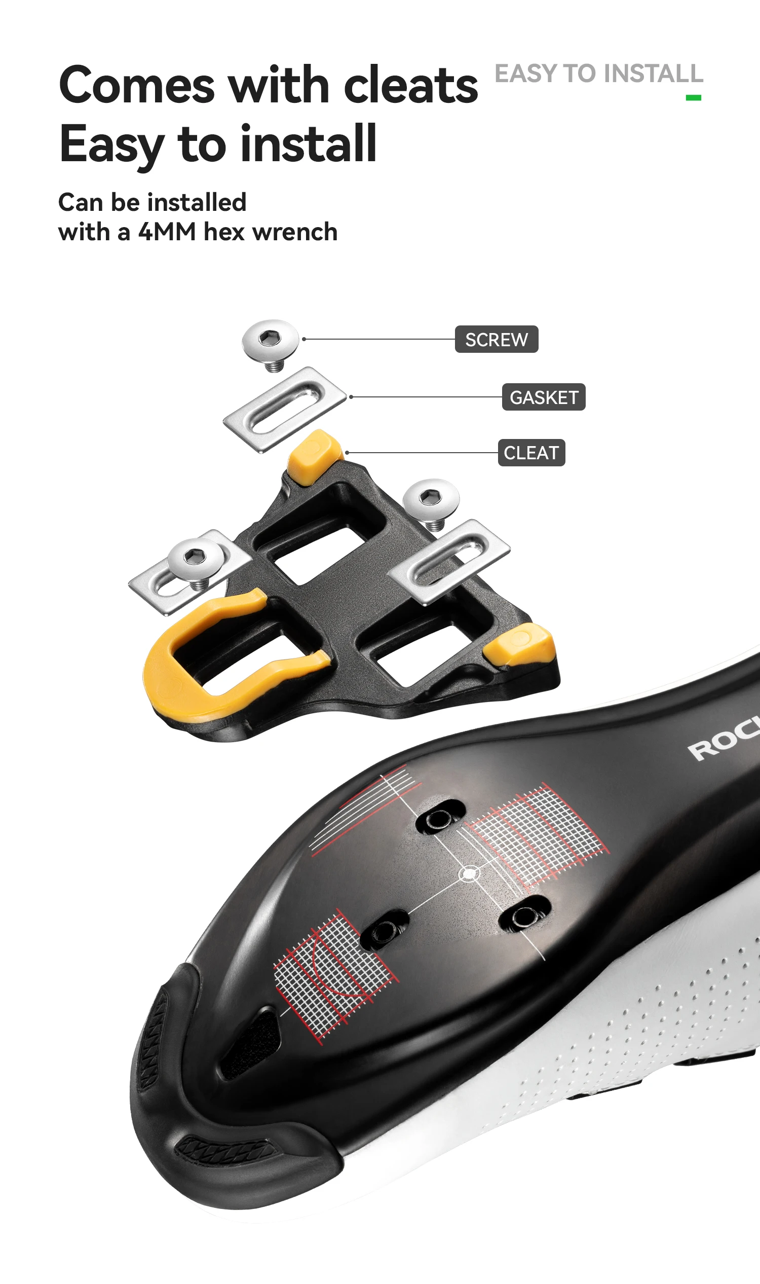 ROCKBROS Rennrad-Sperrpedal aus Carbonfaser, leichtes, schnelleres selbstsicherndes Pedal, SPD-Sperrpedal aus Aluminiumlegierung mit Sperrkappen – Detail 10