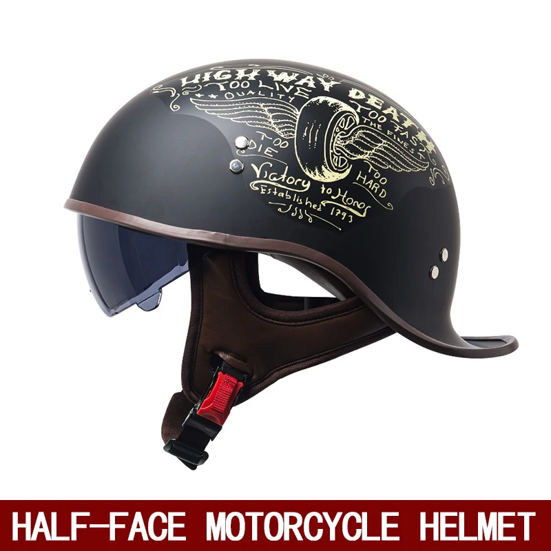 Retro pół kask 3C certyfikat męski i damski motocykl lokomotywa elektryczna lato cross-country ABS retro motocykl on