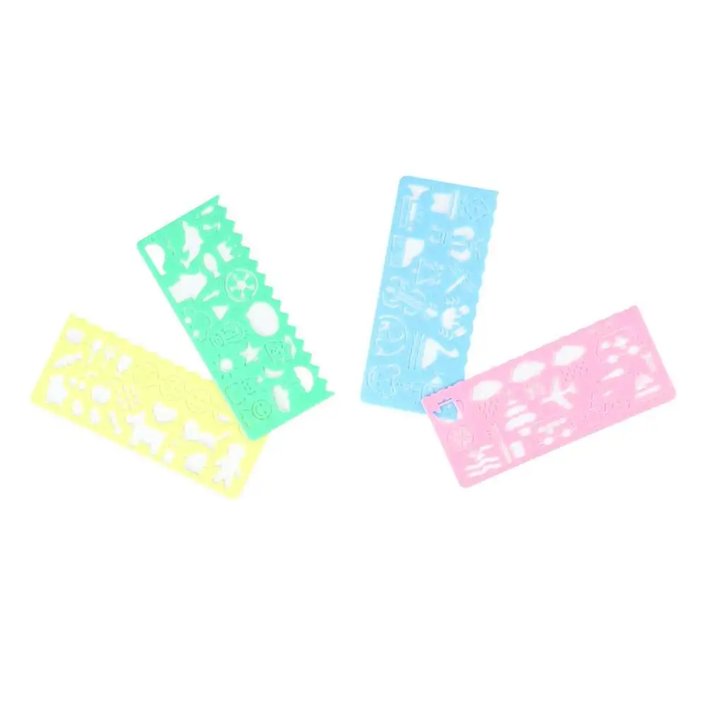 DIY Craft Stationery for  Students Plastic Drawing Rulers Cartoon Spirograph School Painting Supplies Painting Template