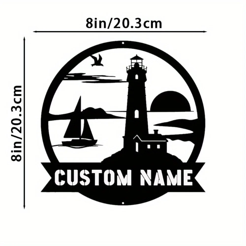 1pc Enchanting Charming Coastal Metal Signs Custom House Numbers Streets Lighthouses Beach Decorations Perfect Gift Concept