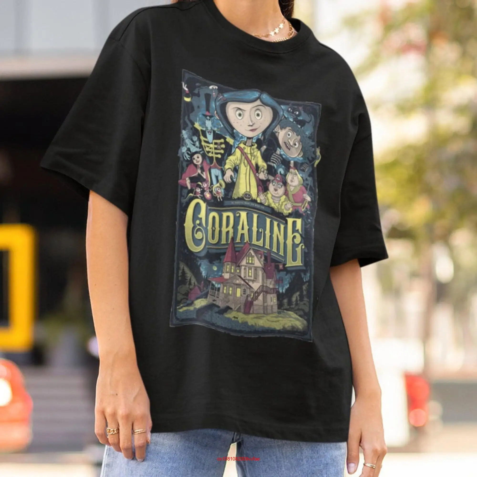 Limited Coraline T Shirt Classic Horror Movie Vintage Style Retro Scary Halloween long or short sleeves