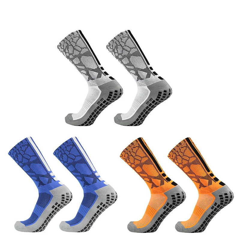 

heel Sports patterned striped New football socks 2023 non-slip honeycomb square silicone grip soccer socks calcetines hombre