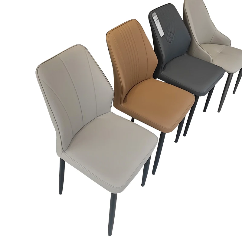 Light Luxury Dining Chairs, Modern and Simple Small-sized Apartment Backrest Chairs, Creative Leather Art Chairs