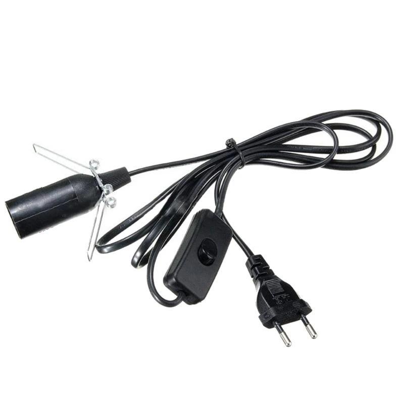 E14 Socket 1.8m Power Cord Cable Lamp Base With Switches Wire EU For Salts Lamp
