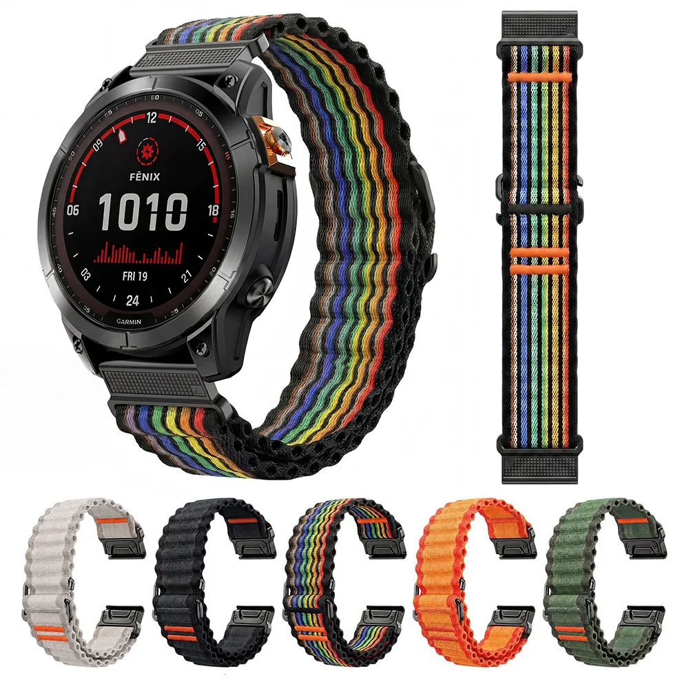 20/22/26mm Nylon Strap for Garmin Fenix E 8 43mm 47mm 51mm 7 7X 6 6X Epix Pro Enduro 3 Instinct 2 QuickFit Watch Band Bracelet