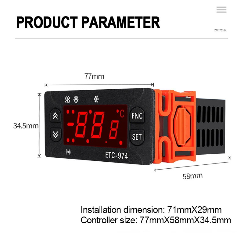 ETC-974 Digital Temperature Controller Refrigerator Thermostat Regulator Thermoregulator Thermocouple with Dual NTC Sensor