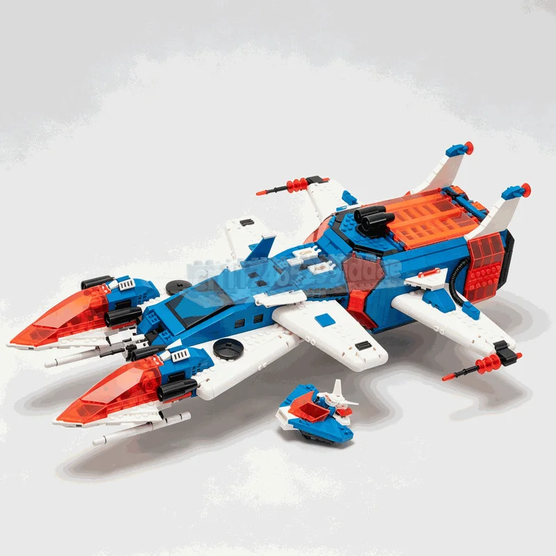 2933PCS Deep Freeze Defender Remake Space Fighter Jet Model MOC Building Blocks DIY Creative Assembly Puzzle Toy Gifts Display
